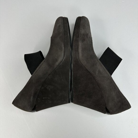 Prada‎ Linea Rossa Women's Dark Gray Mary Jane Suede Wedge Heels EU 37.5 /US 7 - Picture 8 of 17